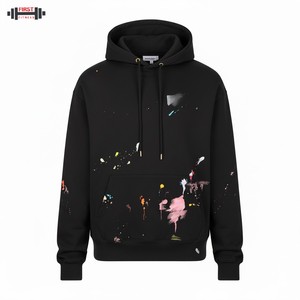 Meilleure qualité hiver Baggy blanc sans ficelle polaire 100% coton surdimensionné poids lourd recadrée coupe-vent à capuche hommes 300gsm - Product Image 1