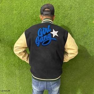 Veste bomber de style baseball tendance et à la mode pour hommes, imperméable, respirante, fermeture à boutons en corne, décontractée, devant - Product Image 2