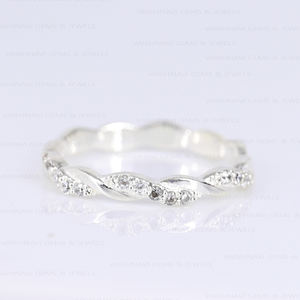 <b>Thin</b> Cubic Zirconia Cluster <b>Rings</b> Real 925 Sterling Silver Gold Plated Stackable Engagement Dainty CZ Trendy Pave Setting - Product Image 4