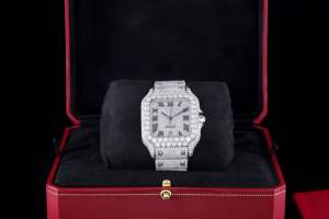 Elegante reloj de diamantes Moissanite de buena calidad, ropa informal estilo Hip Hop de lujo disponible a granel de La India - Product Image 6