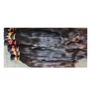 ¡100% cabello humano vietnamita virgen crudo sin desprendimiento sin procesar extensiones de cinta de paquete de pelo ondulado trenzado 1kg peso en Stock! - Product Image 4