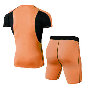 Conjunto de Dos Piezas de Rashguard y Pantalones Cortos de BJJ Personalizados para Hombre, MMA No-Gi, Grappling, Artes Marciales, Entrenamiento, Compresión, Elástico, Secado Rápido - Product Image 6