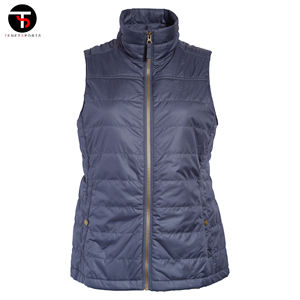Chaleco de invierno impermeable para entrenamiento para mujer, ropa exterior transpirable de nailon y poliéster, chaleco acolchado de algodón con cuello hinchado a prueba de viento - Product Image 5