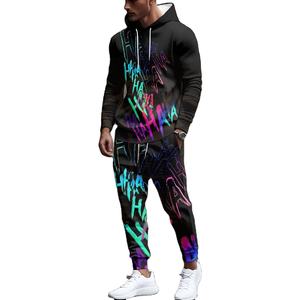 Sublimado diseño impreso transpirable secado rápido Streetwear Regular Fit cómodo entrenamiento elegante con capucha Casual Jogging traje hombres - Product Image 2