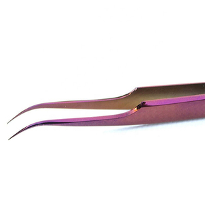 Pince à épiler en acier inoxydable pour extensions de cils, pointe fine, couleur et logo personnalisés, haute qualité, salon de beauté, prix de gros - Product Image 6