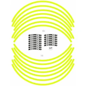 Adesivi per moto con strisce gialle fluorescenti compatibili con Suzuki GSR da 17 pollici - Product Image 2