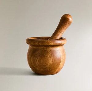 Mortier et pilon en bois de haute qualité assaisonnements d'herbes d'épices de cuisine mortier et pilon lisses ronds prix le plus bas - Product Image 6