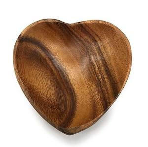 Wooden <b>Heart</b> Shape Fruit & Snack Bowl Natural Wooden Acacia Mango - Product Image 2