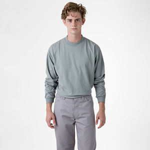 เสื้อยืดโอเวอร์ไซส์ผ้าคอตตอน100% สุดๆสำหรับผู้ชายลำลองม็อกคอปาดปรับแต่งได้ - Product Image 2