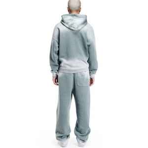 2025 pantalones holgados chándal French Terry 100% algodón chándal de hombre Vintage ácido lavado sol desteñido Puff estampado chándal para hombres - Product Image 3