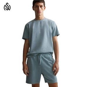 Conjunto de 2 Piezas de Camiseta y Pantalones Cortos de Verano para Hombre, Talla Grande, Lavado Ácido, con Impresión de Logotipo Personalizado, Alta Calidad - Product Image 2