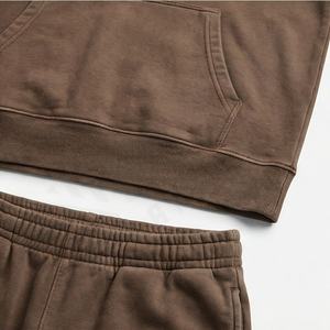 Acid Washed <b>Men</b> Winter Tracksuit Custom <b>Hoodie</b> 100% Cotton Breathable Fabric Customized Logo Lightweight <b>Running</b> Outdoor Suits - Product Image 5