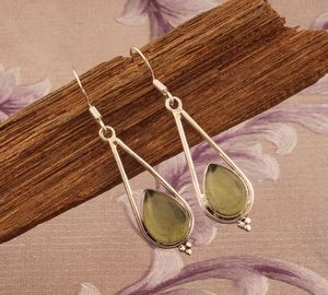 Increíbles pendientes de piedras preciosas de cuarzo Peridoto, pendientes de plata de ley 925, pendientes hechos a mano, regalo para su regalo de cumpleaños - Product Image 4