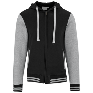 Hombres 100% Algodón Fleece Varsity Bomber Jacket Stand Collar College Letterman Hoodie Para Winter Haus Industries - Product Image 4