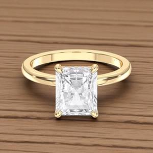 Bague de fiançailles Solitaire en argent pour femme, émeraude et taille ronde, 3.00 carats, E-F/VVS-VS, Moissanite - Product Image 1