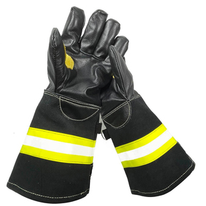 Guantes de bombero de cuero de calidad superior Servicio OEM de seguridad de alta demanda La mejor fabricación para extinción de incendios - Product Image 4