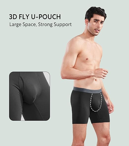 กางเกงในผู้ชายขาสั้นไม้ไผ่ขนาดใหญ่พิเศษชุดชั้นในกางเกงในชายกางเกงขาสั้นกางเกงขาสั้นผ้าไผ่โลโก้ตามสั่งสำหรับการจัดส่ง - Product Image 3