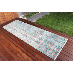 Vintage 2.7x8.2 ft Rug, <b>Runner</b> Turkish Rug, Blue <b>Red</b> Moroccan Rug - Product Image 2