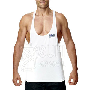 Fitness Clothing Pakistan Made Knitted Casual 100% Cotton O-Neck <b>Stringer</b> Tank Top Plus Size Summer Wear Men Breathable Quick - Product Image 1