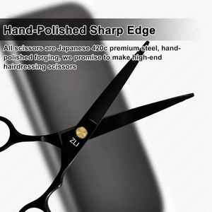 Ciseaux de coupe de cheveux professionnels 6 pouces ciseaux de coiffure bord rasoir lames tranchantes ciseaux de coupe de cheveux japon 440c acier inoxydable - Product Image 3