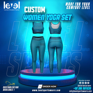 Conjuntos de yoga para mujer, mallas de Yoga de cintura alta y Sujetador deportivo, conjunto de 2 piezas, ropa de yoga deportiva, conjuntos de fitness de talla grande para gimnasio - Product Image 4