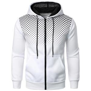 เสื้อมีฮู้ดซิปแบบรูดรูดซิปมีซิปมีฮู้ดแบบรูดสีขาวและสีดำ400 GSM - Product Image 6