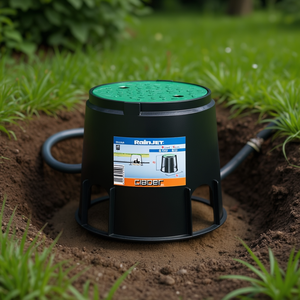 RAINJET - Pozo de Riego Subterráneo Circular Negro y Verde 90500 con Tapa de 32x25cm, Sistema de Riego RAINJET - Product Image 3