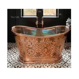 Chausson double plaqué nickel argenté Baignoire en cuivre pur Baignoire en cuivre au design sur pattes Baignoire en cuivre pour vous Salle de bains de luxe Prix de gros - Product Image 4