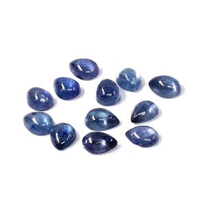 Natural Bangkok Blue Sapphire Calibrated Cabochon Pears 3x5mm 4x6mm Variety Including <b>Rainbow</b> Moonstone Peridot Tanzanite Opal" - Product Image 1