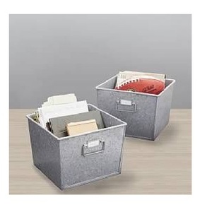 Ensemble fait à la main de 2 conteneurs de stockage galvanisés gris modernes Parfait Home Kitchen Small Design Solutions de stockage élégantes idéales - Product Image 3