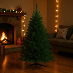 Arbre de Noël en PVC vert ANTELAO H210 D129 cm pour décorations Amicasa - Product Image 3