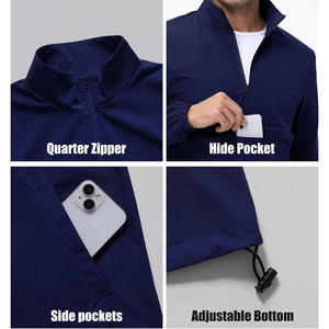 Chaqueta de golf transpirable para hombre cortavientos ligero personalizado servicio OEM con impresión de logotipo y personalización de etiqueta privada - Product Image 2