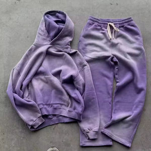 Conjunto de Pantalones Deportivos y Sudadera con Capucha Estampados de Algodón 100% de Alta Calidad para Hombre, Estilo Urbano Holgado para Invierno - Product Image 5