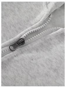 Sweat à capuche zippé quart de tour en molleton de coton gris uni de qualité supérieure pour homme, style streetwear, unisexe, prix raisonnable pour la saison hivernale - Product Image 5