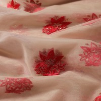 Tissu en broderie filet doux et durable, motif de point original, pour la mode nuptiale, utilisation personnalisée OEM ODM, fabricant de textiles de luxe en Inde