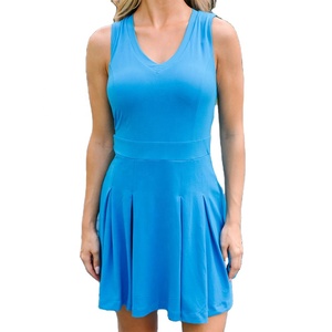 Robe de tennis élégante pour femmes couleur personnalisée tissu évacuant l'humidité respirant à séchage rapide nouveau Design uniforme sans manches - Product Image 2