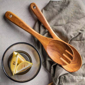 Set di Cucchiai e Forchette in Legno di Teak Ecologico, Utensili da Cucina per Uso Domestico, Best Seller - Product Image 5