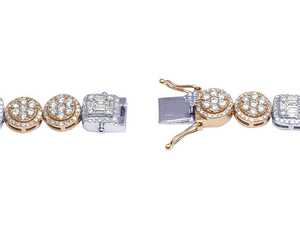 Collar DE TENIS cuadrado de 8mm, cadenas de roca, cadena de tenis Baguette helada chapada en oro rosa para regalo de boda, parejas de estilo Hip Hop - Product Image 5