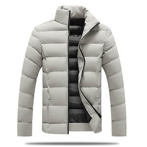 Veste matelassée personnalisée pour homme, brodée, gris pierre, hiver, légère, isolée, parka d'extérieur, vente en gros d'usine, en vrac, chaude - Product Image 1