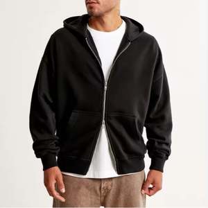 Personalizado 100% algodón Streetwear pulóver con capucha Oversize Boxy Puff Zip DTG bordado recortado diseño francés holgado invierno ácido lavado - Product Image 5