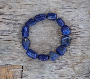 Lapis Lazuli ลูกปัดสำหรับสร้อยข้อมือสไตล์คลาสสิกยืดสำหรับของขวัญแต่งงานหรือครบรอบ - Product Image 1