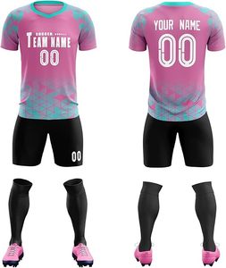 Kit de uniforme de fútbol personalizado para hombres y mujeres, medias mangas con corte automático, logotipo personalizado, uniforme de fútbol Deportivo - Product Image 1