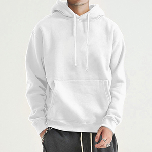 Sweat à capuche d'hiver personnalisable unisexe pour hommes et femmes en coton mélangé doux avec poche kangourou ajustable et surdimensionné - Product Image 3