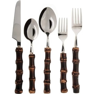 Ensemble de 4 couverts en acier inoxydable fourchette couteau cuillère utilisé dans les ustensiles de cuisine Table maison couleur argent plaqué couverts poignée simple - Product Image 6