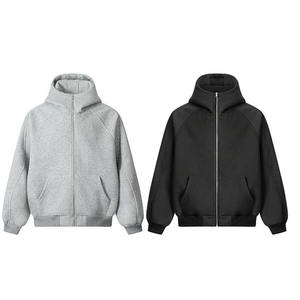 Sudaderas con Capucha de Felpa Francesa Extra Grandes para Hombre, con Cierre y Mangas Raglán, Lavado Ácido, de Alta Calidad - Product Image 5