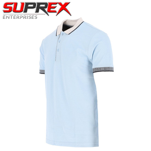 Blue & White Men's for <b>Shirt</b> Buttons Turn Down <b>Collar</b> Short Sleeves Feather Print Cotton/Bamboo Jersey Business Formal <b>Shirts</b> - Product Image 6