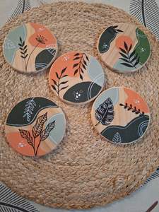 Premium Handcrafted Wooden Coasters Home Table <b>Decor</b> - Product Image 3