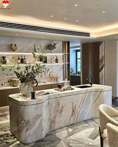 Comptoir de cuisine personnalisé en marbre blanc Palissandro brillant, design italien, îlot en marbre blanc Galaxy - Product Image 1