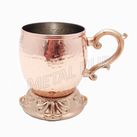 Tasse à Moscow Mule moderne en cuivre 500 ml, en acier inoxydable, pour bière et café, avec couvercle, emballée, accessoires ODM pour entreprises