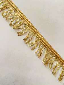 KUSHANG TEXTILE – Galon décoratif en sequins métalliques, largeur 30 cm, en polyester à fil unique, franges verticales, pour danse latine - Product Image 5